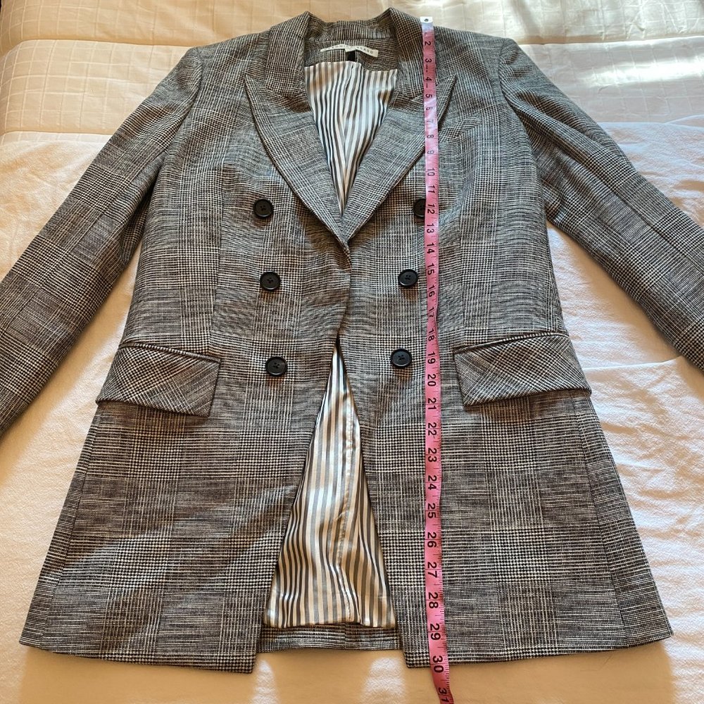 Veronica Beard Fortuna Grey Plaid Check Dickey Jacket Blazer - Size 8 - Picture 13 of 14